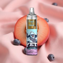 RandM Fumot Tornado 7000 14ML Mesh Coil Typ-C RGB Luftregelbar Pfirsich-Heidelbeer-Bonbon