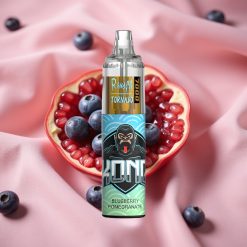 RandM Fumot Tornado 7000 Züge 14 ML E-Liquid 850 MAH Mesh Coil Typ-C RGB Luftregelung Heidelbeer-Granatapfel