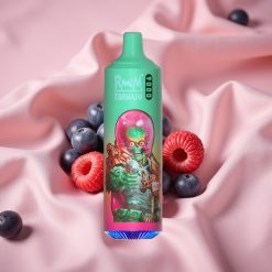 RandM Tornado 9000 Puffs Wiederaufladbar 850 mAh 18 mL Mesh Coil RGB Display Blaue Razz Kush