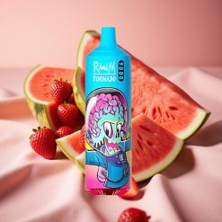 RandM Tornado 9000 Puffs Wiederaufladbar 850 mAh 18 mL Mesh Coil RGB Display Prime Erdbeer Wassermelone