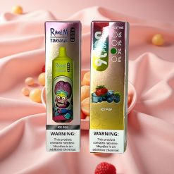 RandM Tornado 9000 Puffs wiederverwendbar mit Mesh Coil, RGB Display & Eisbonbon (18 mL, 850 mAh)